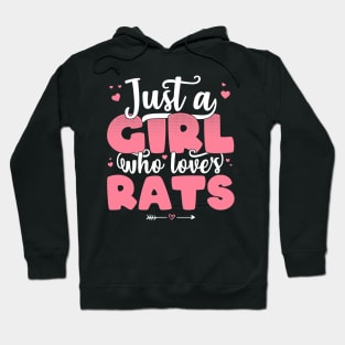 Just A Girl Who Loves Rats - Cute Rat lover gift print Hoodie